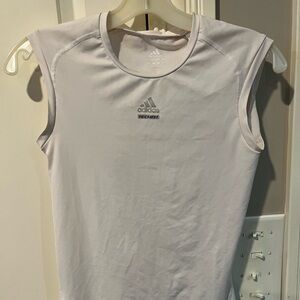 adidas tech fit climalite no sleeve football shirt medium